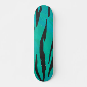 Skate Tiger Black and Teal Impressão