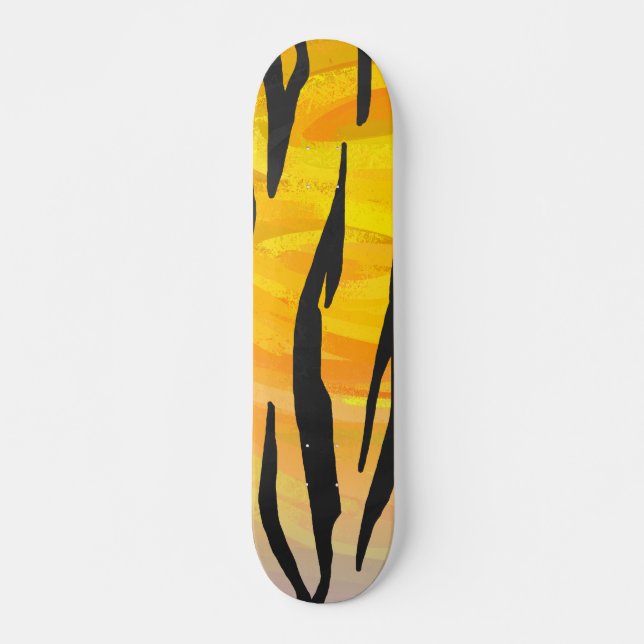 Skate Tigre Impressão de preto e laranja (Frente)