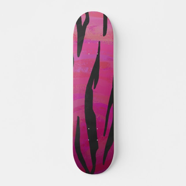 Skate Tigre, rosa quente e Impressão preto (Frente)