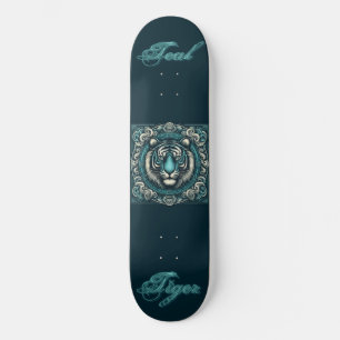 Skate Tigre Teal na Praça Scrolly também