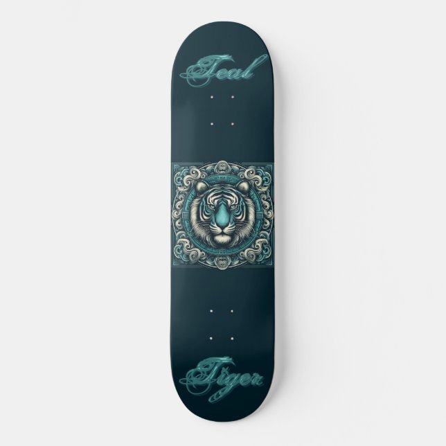 Skate Tigre Teal na Praça Scrolly também (Frente)