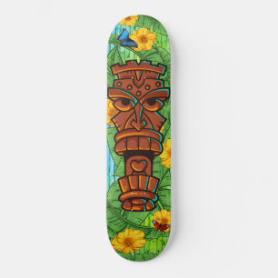 Skate Tiki Totem Polinésio Tema Banana Folha