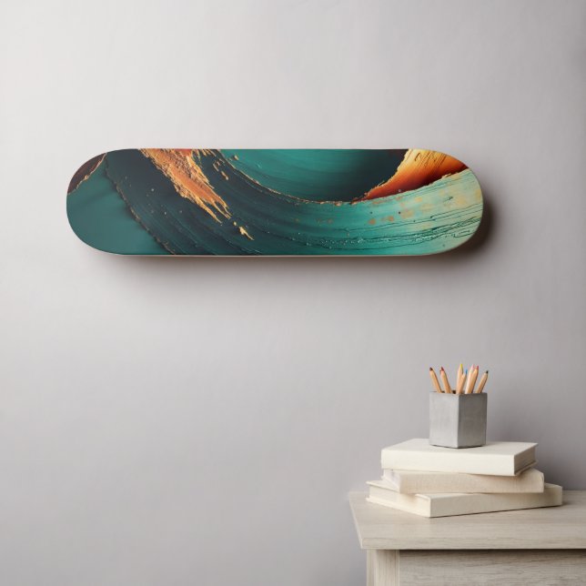 Skate Tinta a Óleo Abstrata com Impasto Grosso (Arte de parede (Horz))