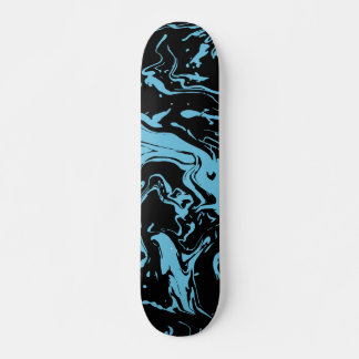 Skate Tinta azul e abstrato de espiral preto