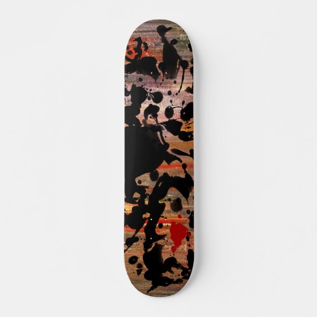 Skate TINTA PRETA | pintura a grunge (Frente)