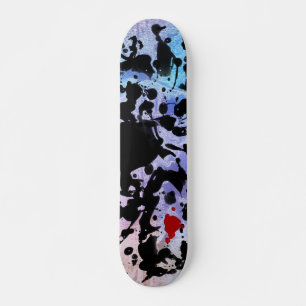 Skate TINTA PRETA   pintura desgastada colorida