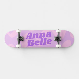 Skate Tipografia Moderna do Groovy Purple Pastel Retro