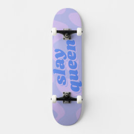 Skate Tipografia Moderna do Groovy Queen Pastel Blue