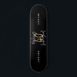 Skate Tipografia moderna em preto e dourado 40º aniversá<br><div class="desc">Presente moderno de aniversário de 40 anos de tipografia preto e ouro. Parte de uma coleção elegante de na moda.</div>