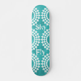 Skate Tipografia Moderna Fly Sky Blue Mandala