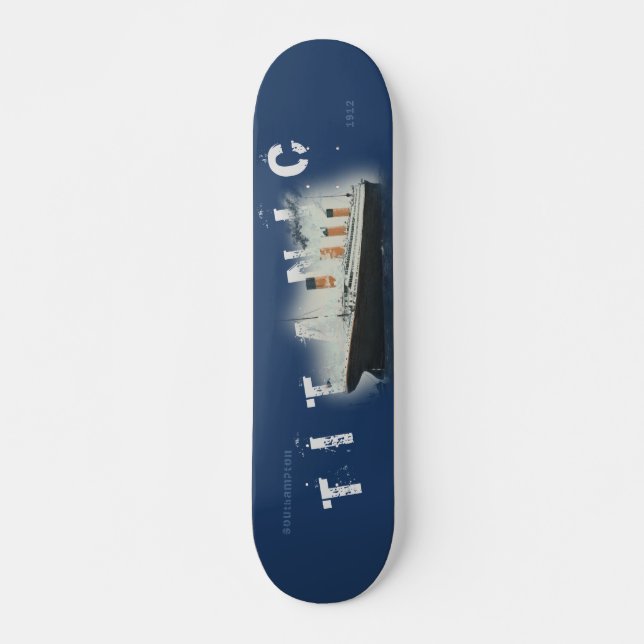 Skate Titanic de texto personalizado em relevo (Frente)
