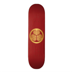 Skate Tokugawa Aoi Japonês Mon Family Crest Dourado em 