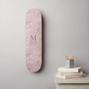 Skate Tom Pastel Rosa Dourado Prata Brilho Padrão