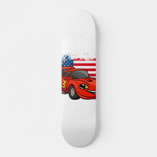 Skate Toque de bandeira americano do carro vermelho - Es