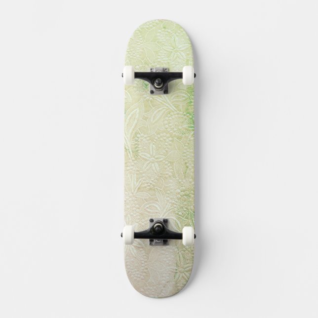 Skate Toque de bordado floral verde 2 (Frente)