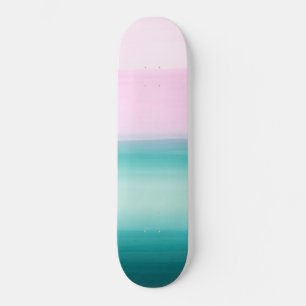 Skate Touching Seafoam Teal Pink Watercolor Abstract #1
