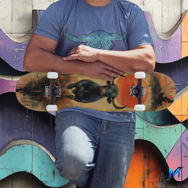 Skate Touro De Carga Sob Pavimento De Fiery, Potência Re (Criador carregado)