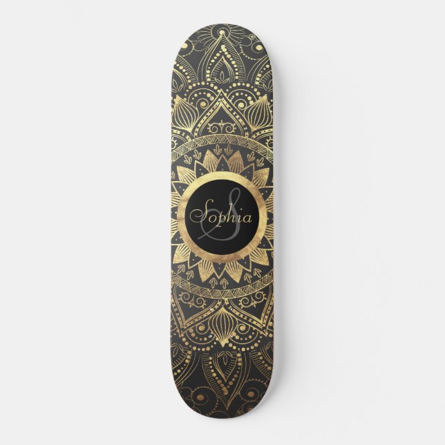 Skate Trabalho de arte de ouro elegante (Frente)