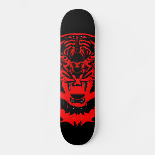 Skate Trabalho de arte de Tigre Negra e Vermelho