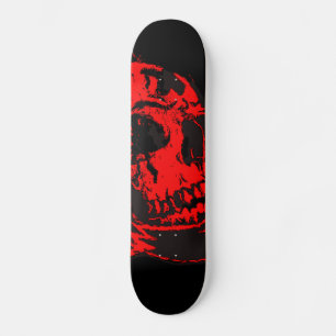 Skate Trabalho de arte do Caveira do Diabo Vermelho