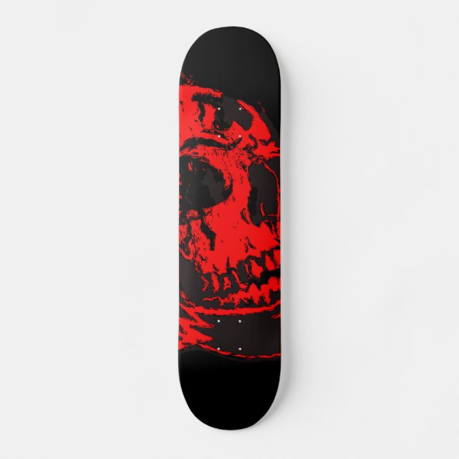 Skate Trabalho de arte do Caveira do Diabo Vermelho (Frente)