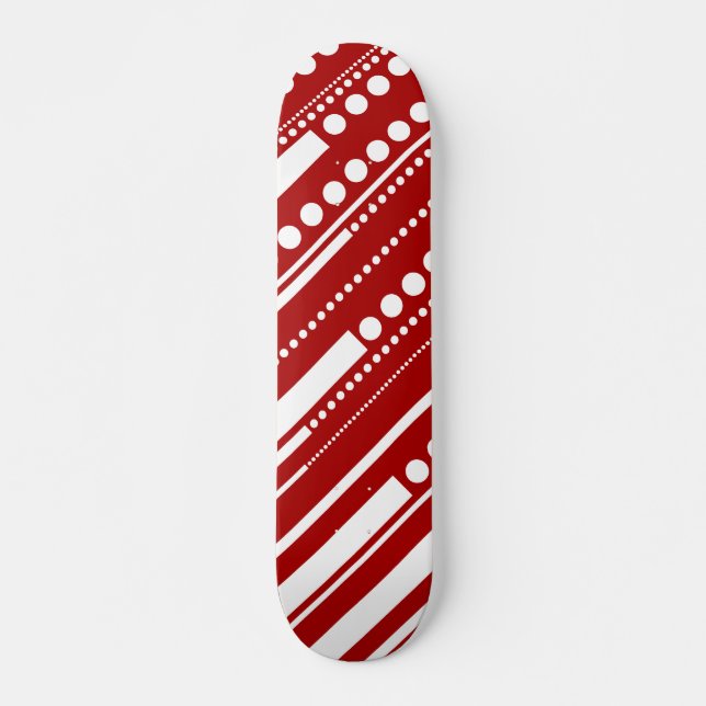 Skate Traços e Pontos em Vermelho e Branco (Frente)