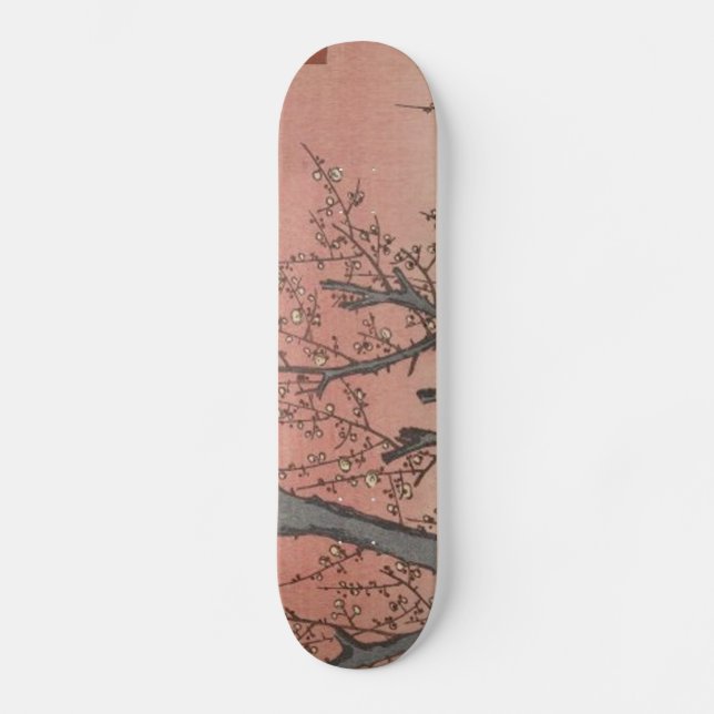 Skate Tree Blossoms Plum Garden Japonês Woodblock (Frente)