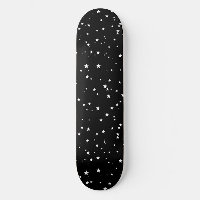Skate Trendy Cute Pequenas Estrelas Brancas no Céu Negro (Frente)