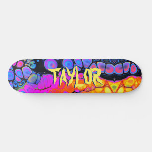 Skate Trendy Liquid Cell Abstrato, Nome Personalizado Vs