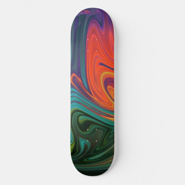 Skate Trendy neon laranja azul verde Abstrato (Frente)