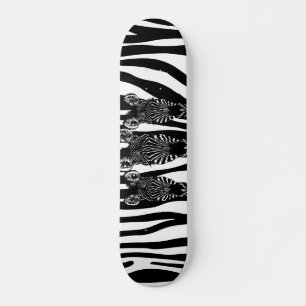 Skate Trendy Zebra Herd na Impressão Zebra