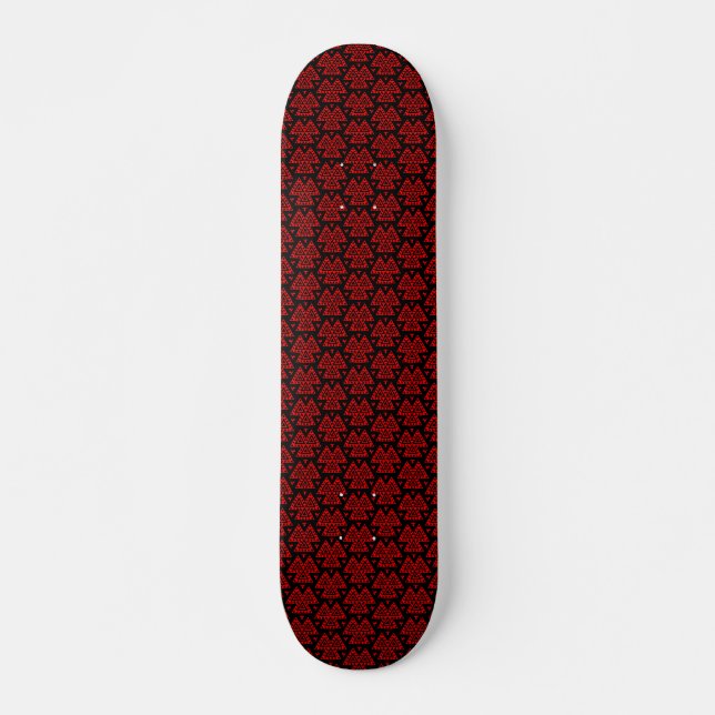 Skate Três triângulos v1 - preto e vermelho (Frente)