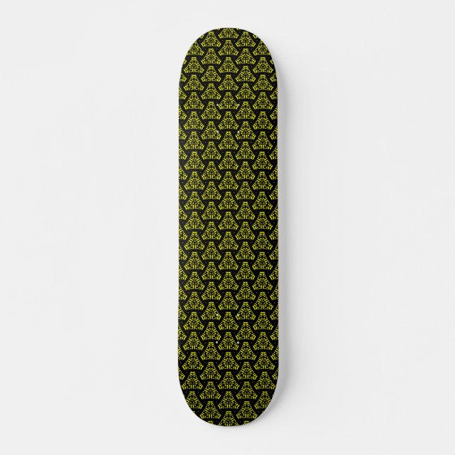 Skate Triângulo de Starship v1 - Preto e Amarelo (Frente)