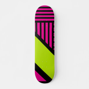 Skate Triângulo Stripes em Verde limão, rosa quente e pr
