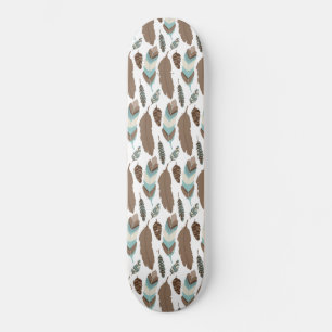 Skate Tribal Boho Feather Blue Brown