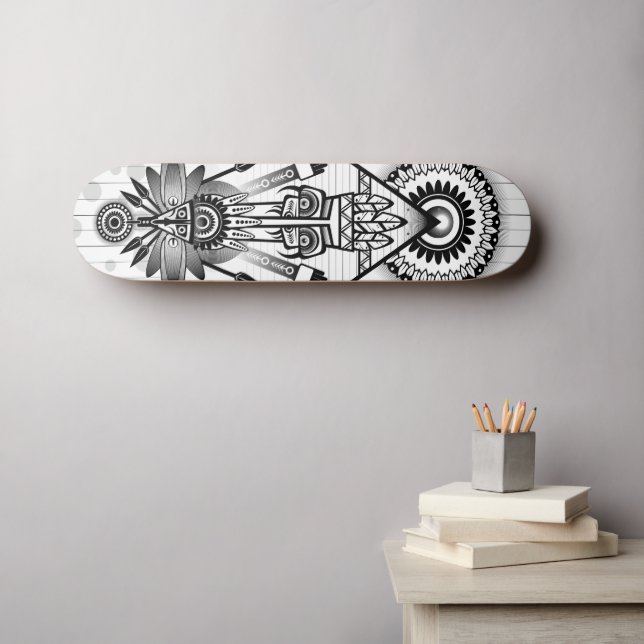 Skate Tribal Nativo abstrato (Arte de parede (Horz))