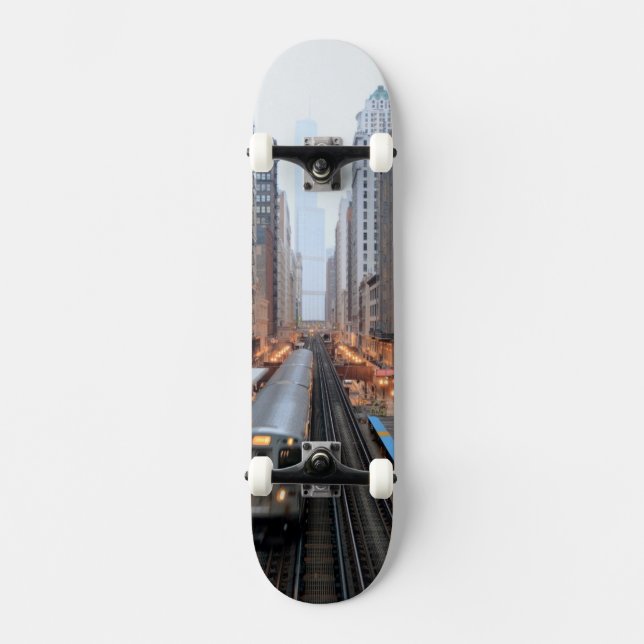 Skate Trilho elevado em Chicago do centro sobre Wabash (Frente)