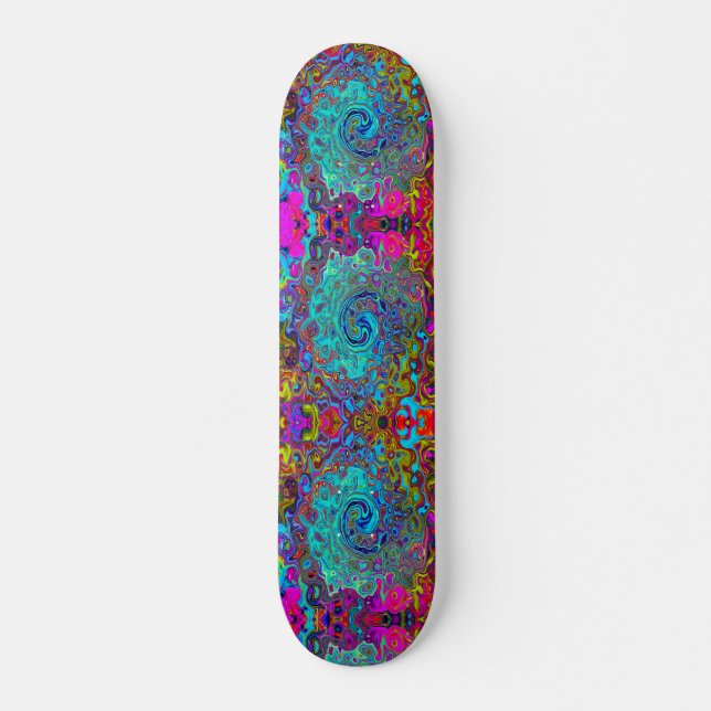 Skate Trippy Sky Blue Abstrato Retro Liquid Swirl (Frente)