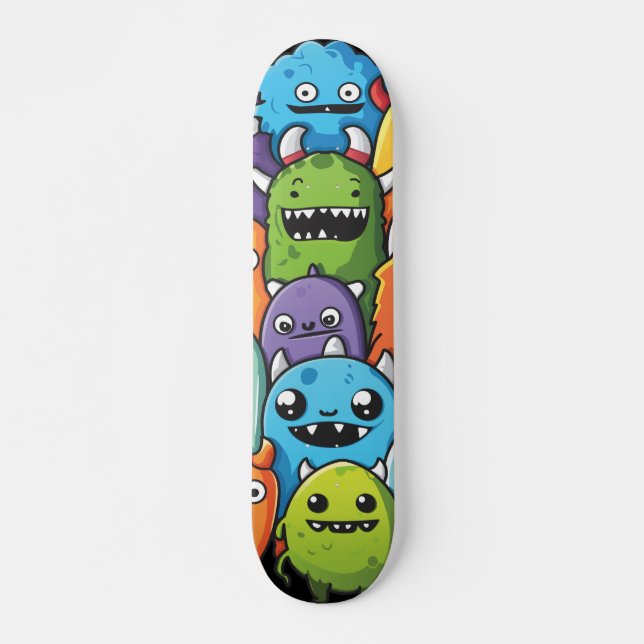 Skate Tripulação de Monstros Cute Spooky (Frente)
