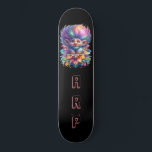 Skate *~* Troll grande do arco-íris AP89 Neon inicial<br><div class="desc">(Pesquise o código AP89 para itens de Troll e AP88 para itens de tema medieval ) Transferência fácil para outros produtos Zazzle. Skateboard de fundo BLACK. O brilhante e feliz Neon Rainbow colorido apenas pop as imagens e LETRAS do TROLL. Personalize / Personalize suas INICIAIS / MONOGRAM. Cuta engraçada e...</div>