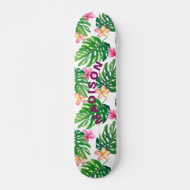 Skate Tropical Floral Moderna Girly Personalizada (Frente)