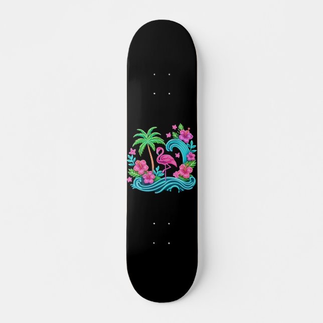 Skate Tropical Neon Flamingo (Frente)