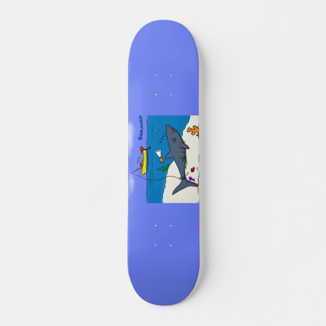 Skate Tubarão-cama engraçado e desenho animado (Frente)