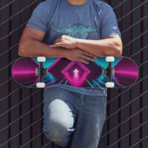 Túnel de Pirâmide Brilhante Synthwave Neon Ficção