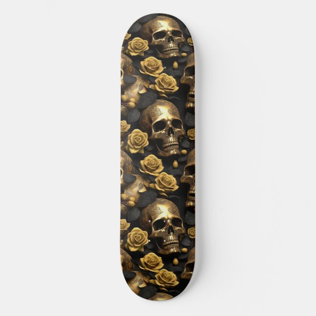 Skate Um Design 8 da série Skull e Rosa (Frente)