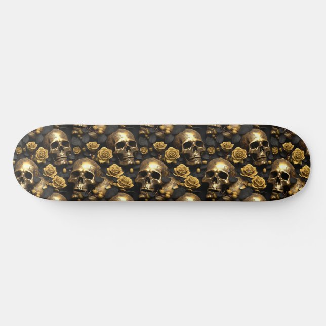 Skate Um design da série A Skull and Roses 8 (Horz)