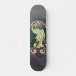 Skate Um pavão majestoso em ouro e verde.