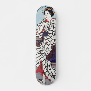 Skate Uma Fria Tarde de Verão na Ponte, Utagawa Hiroshig