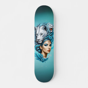 Skate Uma mulher cativante com uma cabeça majestosa de l