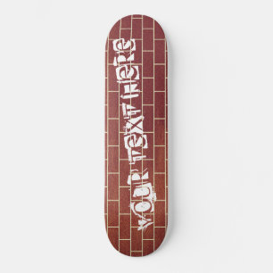 Skate Uma Parede de Tijolos - Adicione Seu Texto/Mensage